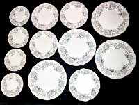 Royal Albert " Silver Maple " Place Settings for 4 : Dinner Plates 10.25", Salad Plates 8.25", Bread & Butter Plates 6.25"