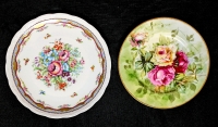 Modern LIMOGES Cabinet Plate w Flowers 11.5" & LIMOGES France Cabinet Plate w Roses 10"