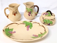 WADE England "Bramble" Creamer, Oblong Bowl 10" x 7", Creamer & Sugar