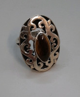 Vintage Size 6.75 925 Tiger's Eye Ring