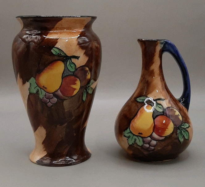 Vintage Hand Painted LUCIOUS 5.5" Vase and Jug by H and K Tunstall England