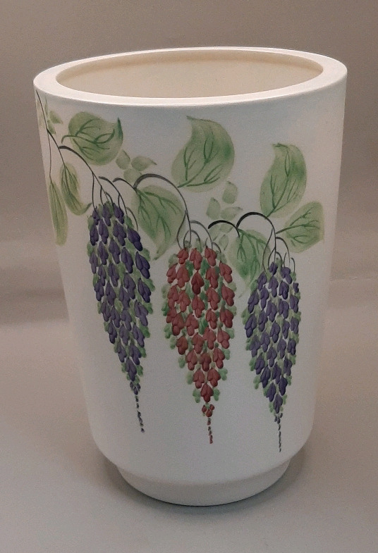 Vintage Radford 8" Vase Hand Painted with Wisteria Decoration