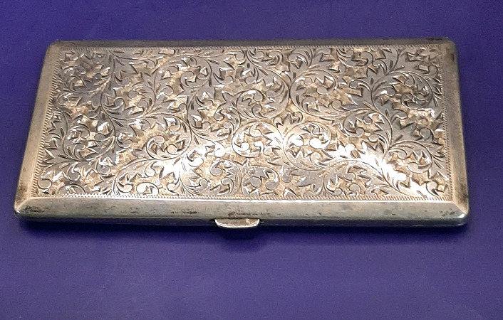 Vintage 950 Sterling 6.25" Cigarette Case Korean War Gift