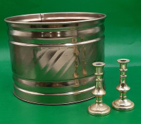Vintage 6.5" Bristol Brass Antique Brass Planter Miniature Brass Tone Metal Candlesticks