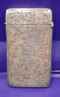 Victorian 3.25 X 2.00" English Silver Card Case Circa 1876