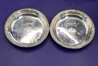 Vintage 2 Birks Sterling Ottawa Gyro Dishes 3 1/8"