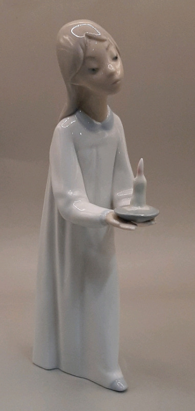 Vintage Lladro Made in Spain 20" Girl Holding Candle Figurine