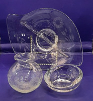 Vintage RHA Hughes Epic Line 12" Relish Dish CF10-1176 Hughes Cornflower Vase and Ashtray