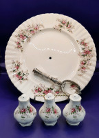 Vintage Royal Albert Lavender Rose 10.5" Tidbit Tray Salt & Pepper Shakers Pepper Shaker