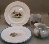 Antique 7" Aynsley Nursery Plate Antique Childs Nursery Rhyme Plate Made in Germany Antique German Childs Cup Antique Childs Creamer Made in Austria Bavaria