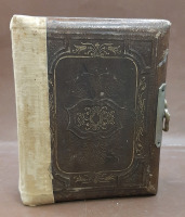 Antique 6"H Photo Album 29 Photos 13 Tin Types DA Weese Dunnville CA Arthur Simcoe Hillman Buffalo etc