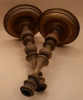 Antique 11" Hand Turned Wooden Candlesticks - 2