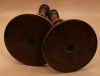 Antique 11" Hand Turned Wooden Candlesticks - 3