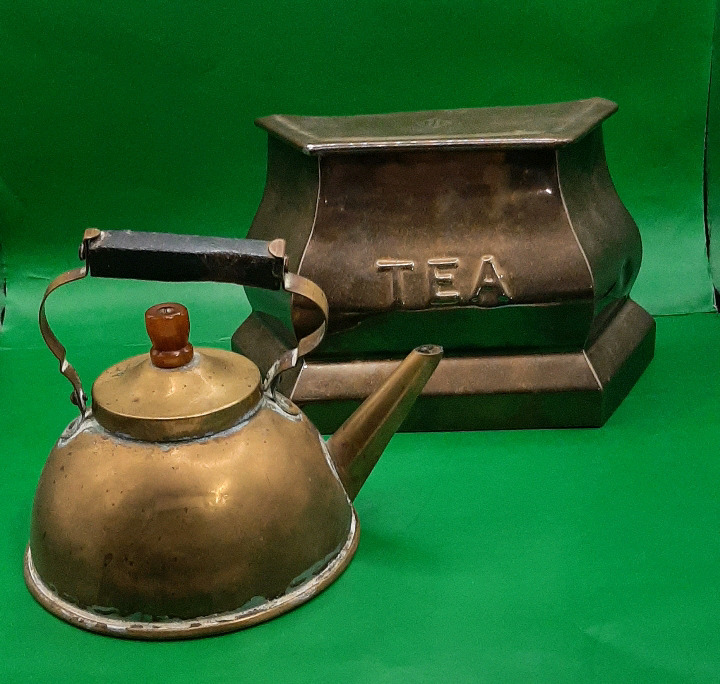 Antique Brass Teapot 5" Tea Chest