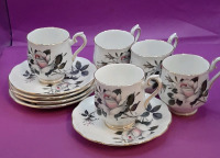 Vintage Royal Albert Queens Messenger Demitasse 3" Cups and Saucers