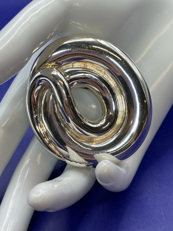 Frederic Jean Duclos 925 Sterling Silver on Wax Modernist Brooch