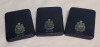 1975 Canadian Uncirculated One Dollar Coins in Cases . Three (3) Coins - 5