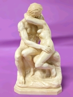 Vintage The Kiss Statuette Reproduction by A. Santini Made in Italy 7" Tall