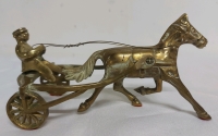 Vintage Solid Brass Horse Drawn Cart Decor 6.5"x3.25"x3"