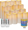wemarry Waterproof Flameless Candles, 16 Pack Outdoor Indoor Battery Operated Candles, Led Candles with Remote for Home/Wedding Decor (D2.2 x H4 5" 6" 7") - 2