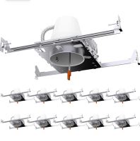 Sunco Lighting 10 Pack 4" New Construction LED Can Air Tight IC Housing LED Recessed Lighting