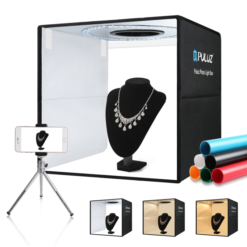 PULUZ 40cm Folding Portable Ring Light Quick Charge USB Photo Lighting Studio Shooting Tent Box