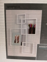 New Greenco Intersecting Square Floating Shelves - White