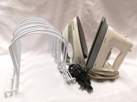 Houseware lot - 2x Irons and 2x Pot Racks