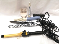 3 Hair Accessories - Curler, Straightener - All working