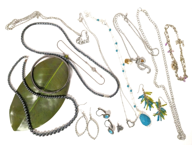 Hematite Necklaces & Silver Tone Charm Necklace & Bracelet More