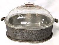 Vintage Guardian Service Aluminum Oval Roaster / Dutch Oven With Glass Domed Lid