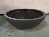 New Green Theory Fiberglass Low Bowl Planter - D33" & H12" Matte Grey