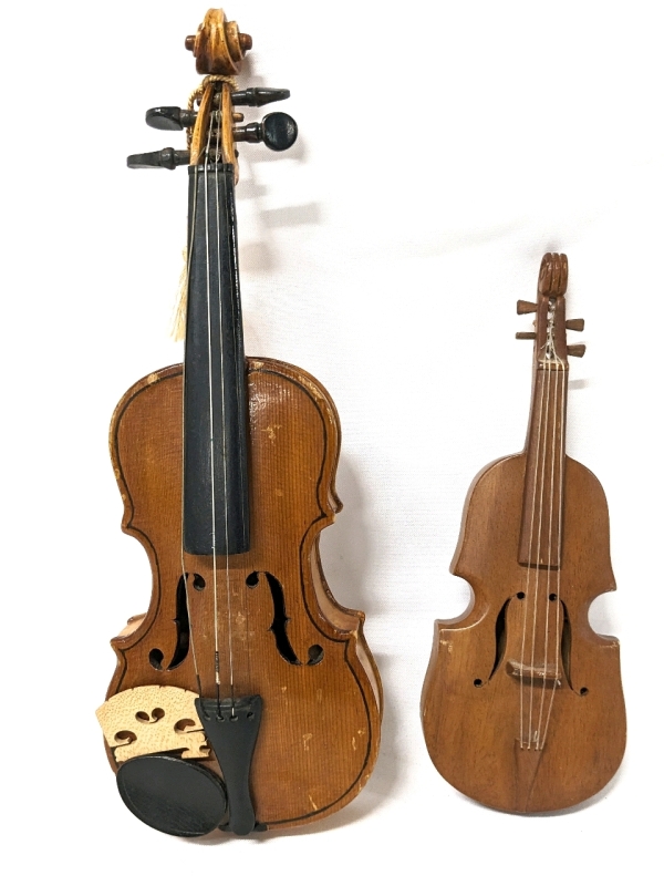 Vintage Miniature Violin 14.5" Long & Adorable Small Decorative Stringer Instrument Violin 10.5" Long.