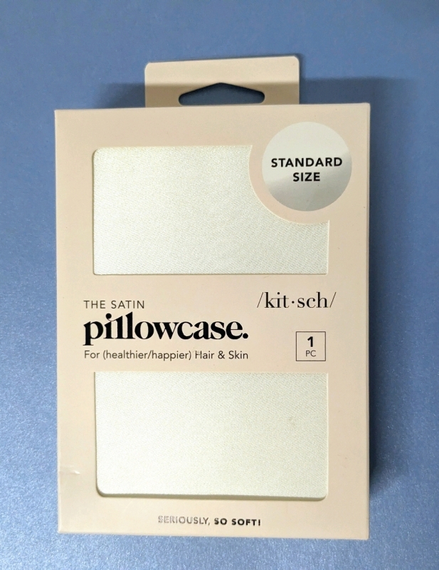 New KITSCH The Satin Pillowcase in Ivory (1 Standard Size Pillowcase)
