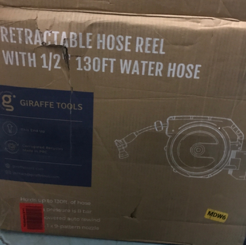 New Giraffe Tools Retractable Hose With 1/2&rdquo; 130Ft Water Hose