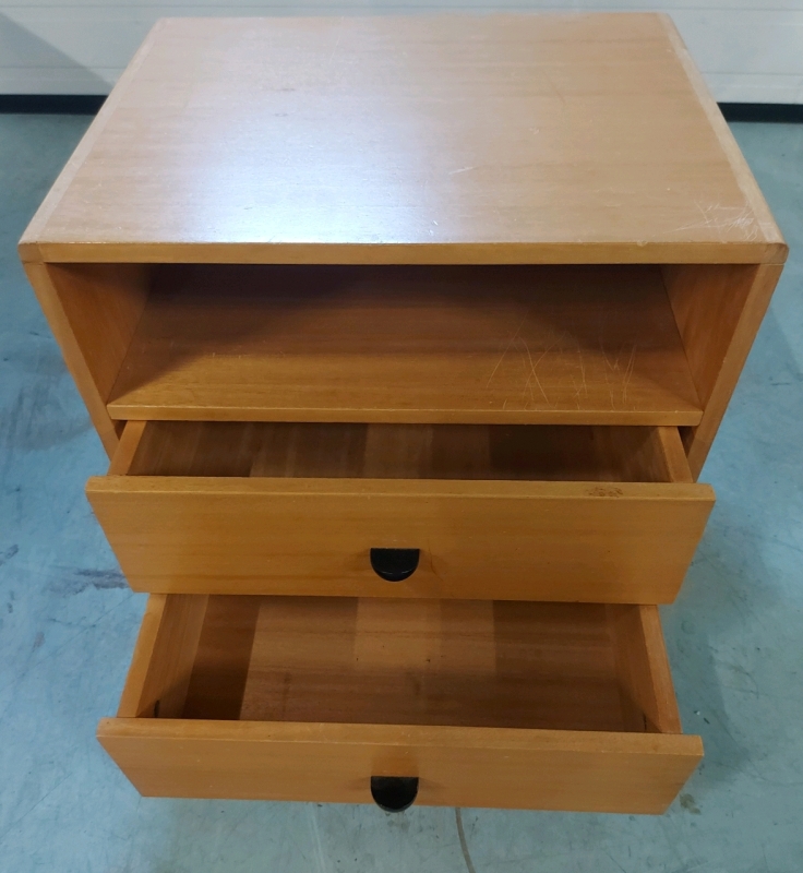 2 Drawer Wood Side Table 19.5"Wx15"Lx20"H