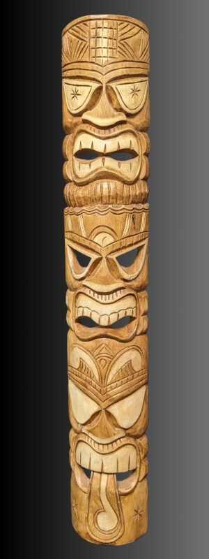 Large Lightweight Wood TIKI TOTEM 6.5" Wide x 39" Tall Made in Indonesia