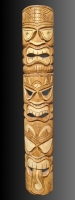Large Lightweight Wood TIKI TOTEM 6.5" Wide x 39" Tall Made in Indonesia
