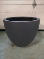 New Green Theory Fiberglass Bowl Planter - D19.5" & H16.5" Matte Grey