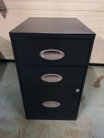Black 3 Drawer Filing Cabinet - No Key