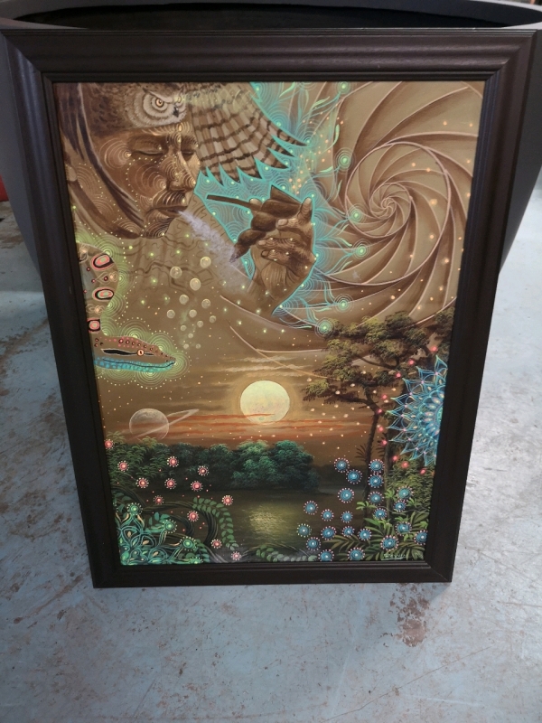 Framed Unique Painting on Canvas Signed - 23" wide and 31" tall