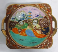 Vintage Japanese Satsuma Decorative Bowl 6"x5"x1.5"