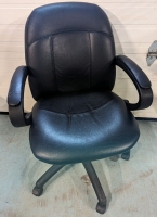 Leather-Like Office Chair, 26" Wide, 27" Deep, Up to 38.5" Tall