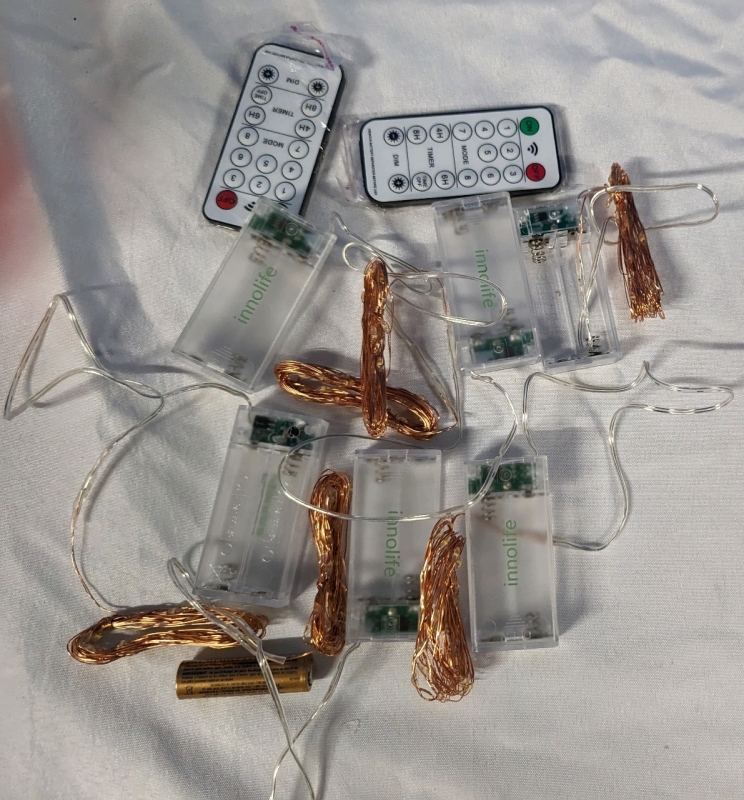 Innolife LED Fairy String Lights. 6 x 10ft light strands. Battery operated.