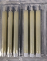6 New 10" Tall Battery Operated Flickering Flame Candles.