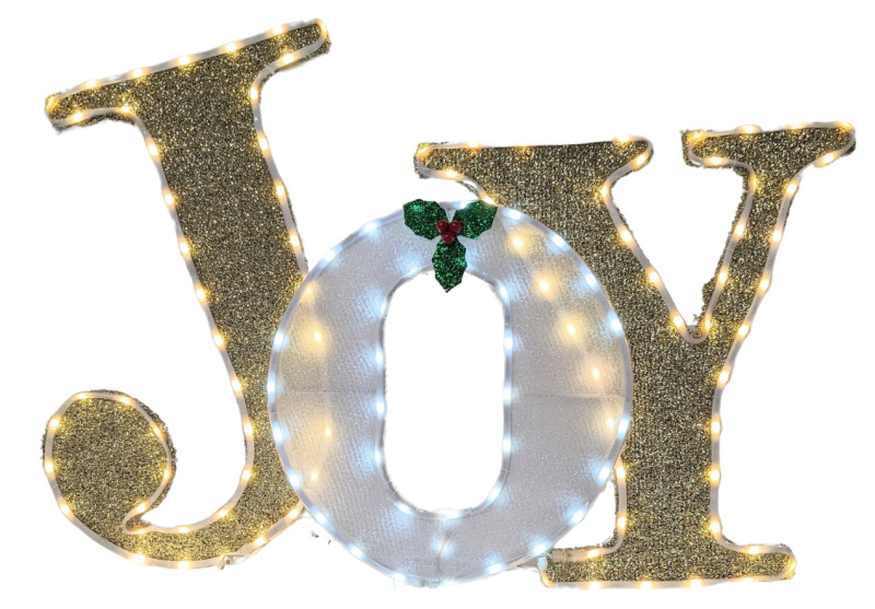 Christmas JOY Outdoor Light-Up Decoration Each Letter Approx 16" x 16"