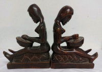 Vintage Carved Wooden African Tribal Women
