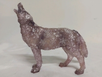 Resin Snow Wolf Collectible 6.5"x6"x2.25"
