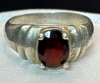 925 Sterling Silver Garnet Ring