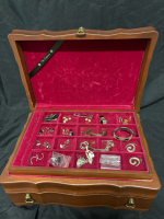 Vintage Large Wood The Empress Jewelry Box Contents